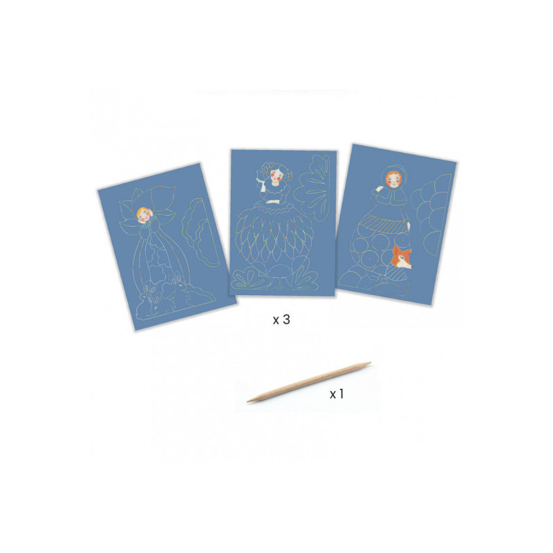 Djeco - Scratch Cards - Pretty Dresses