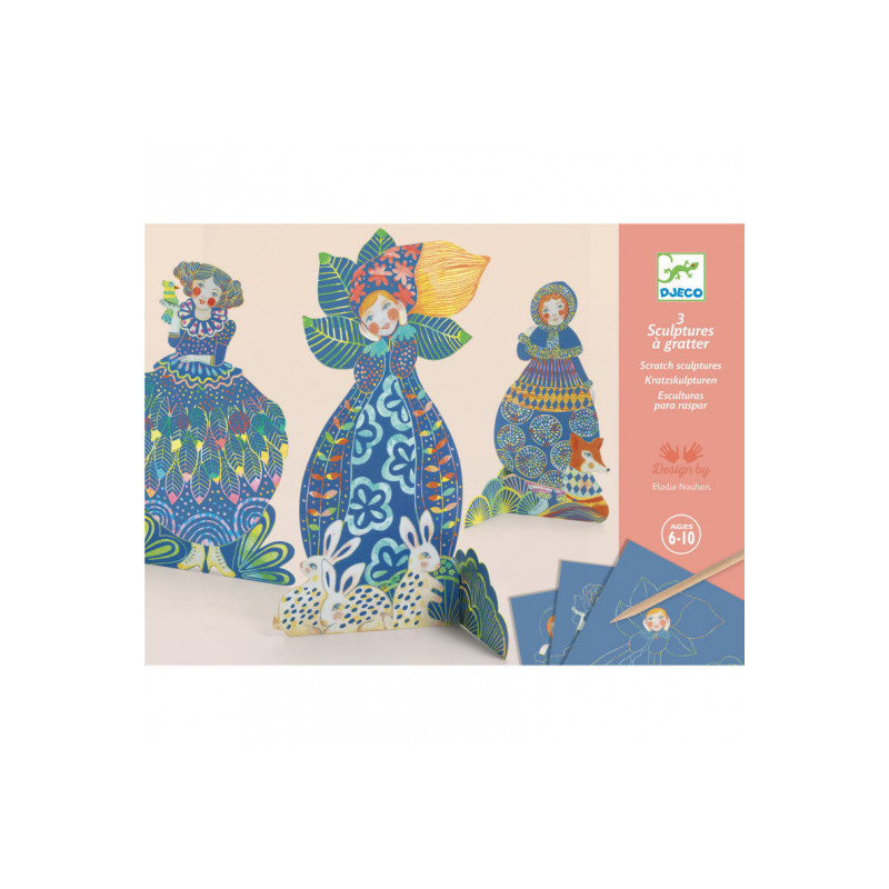 Djeco - Scratch Cards - Pretty Dresses