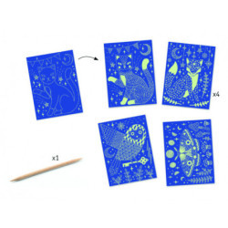 Djeco - Scratch card, At night