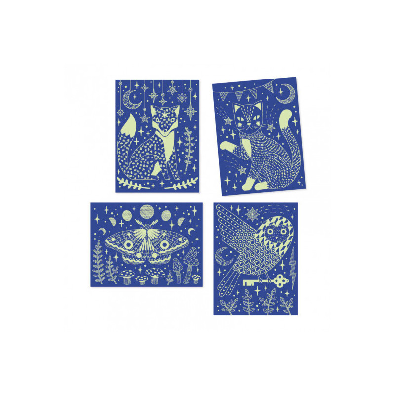 Djeco - Scratch card, At night