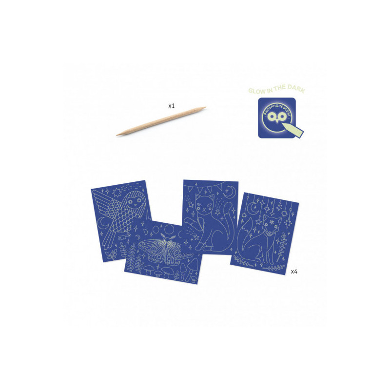 Djeco - Scratch card, At night