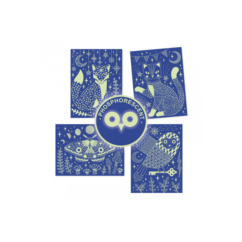 Djeco - Scratch card, At night