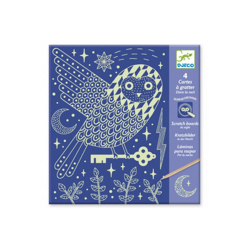Djeco - Scratch card, At night