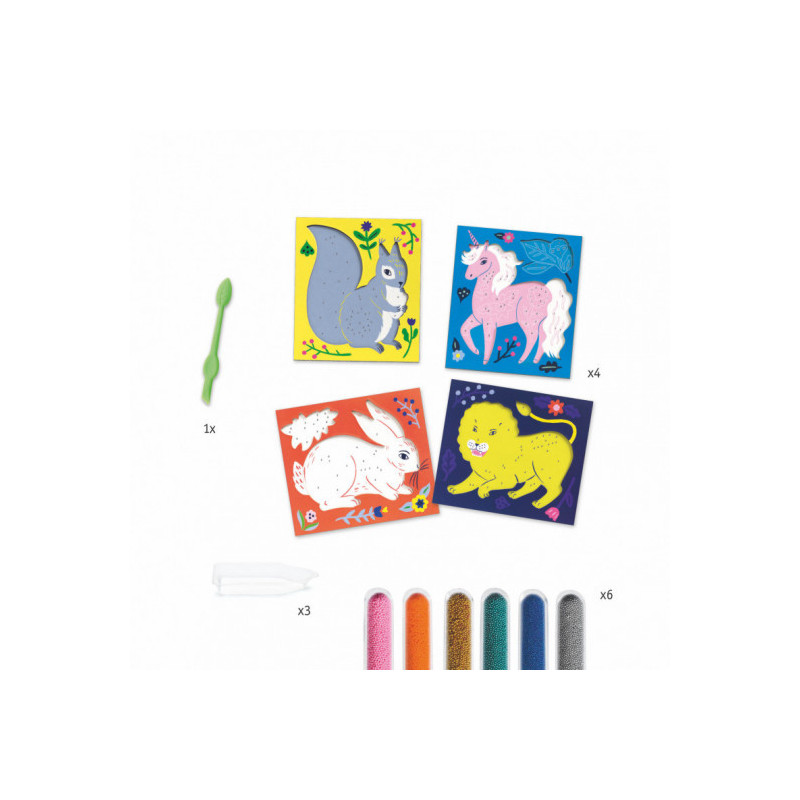 Djeco - Artistic Beads - Flowers and fur