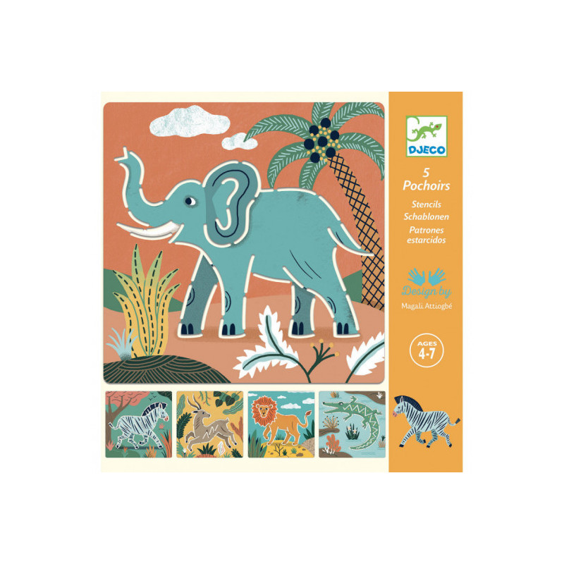 Djeco - Stencils: Wild animals