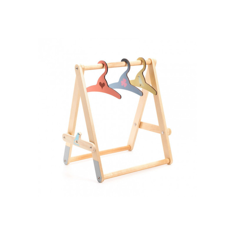 Djeco - Clothes Rack & 3 hangers