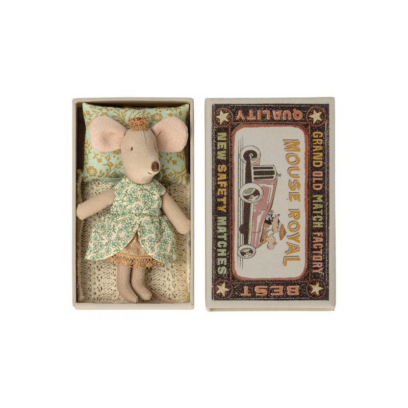 Maileg - Lillasyster mus prinsessa, i tändsticksask