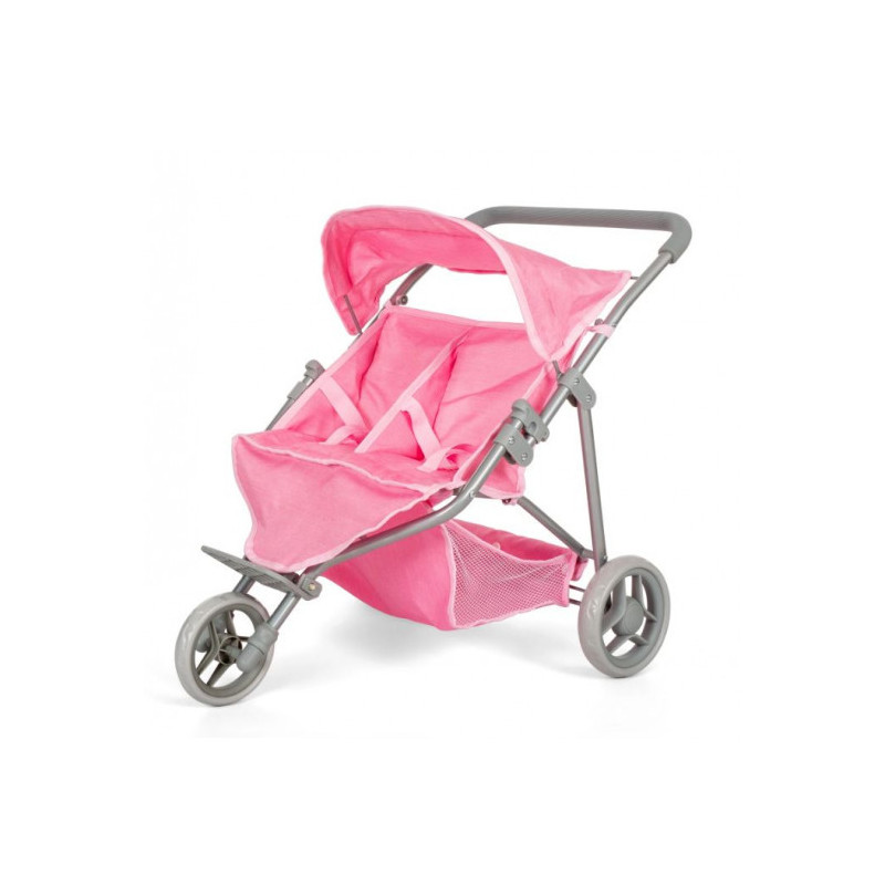 MAMAMEMO -  Jogger tvillingdockvagn, rosa