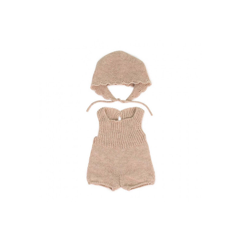 Miniland - Knitted Doll Outfit Romper & Bonnet, 38 cm