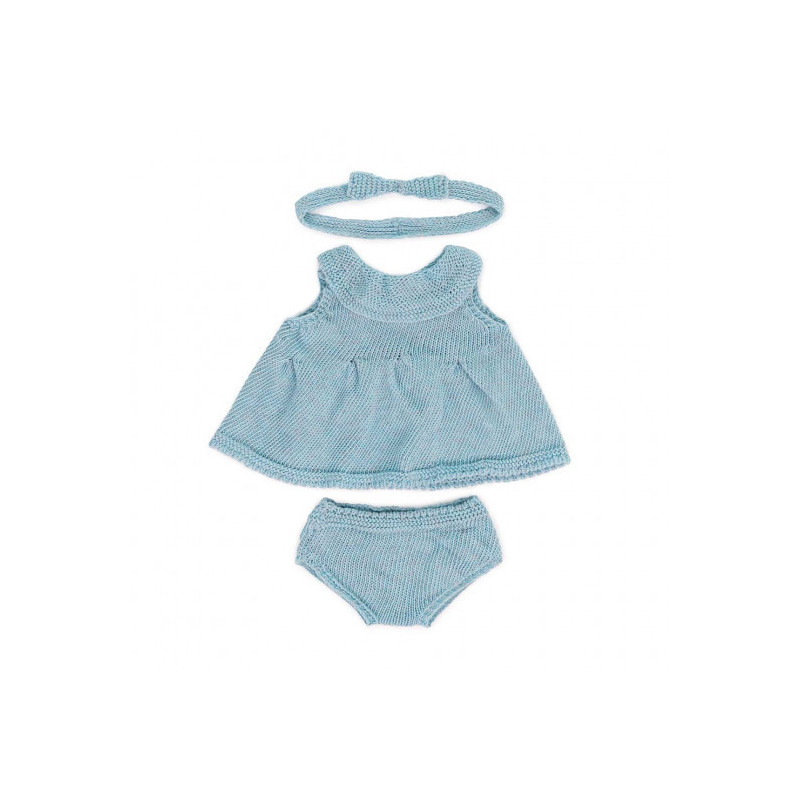 Miniland - Knitted Doll Outfit Dress & Headband, 38 cm