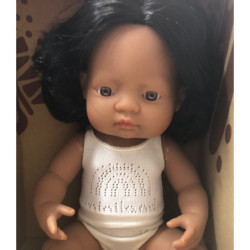 Miniland - Docka Valentina, 38 cm med långt hår