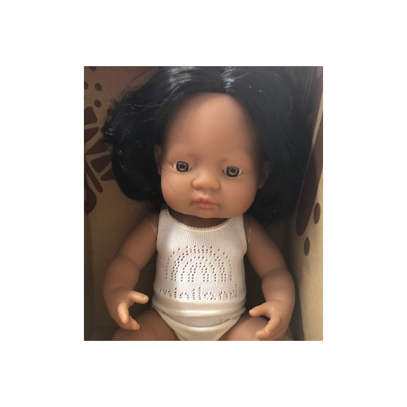 Miniland - Docka Valentina, 38 cm med långt hår