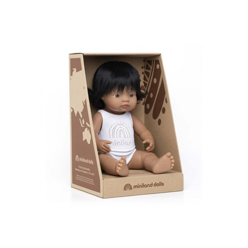 Miniland - Docka Valentina, 38 cm med långt hår