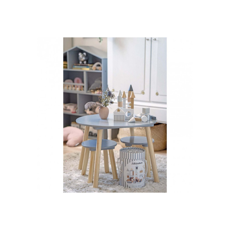 Jabadabado - Bord & två pallar, Grå