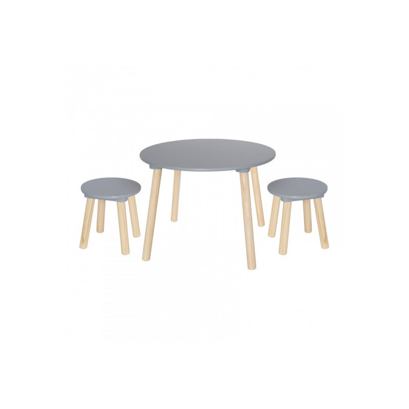 Jabadabado - Bord & två pallar, Grå