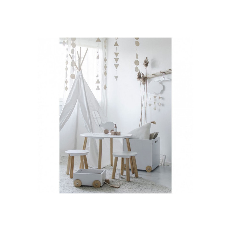 Jabadabado - Bord & två pallar, Vit