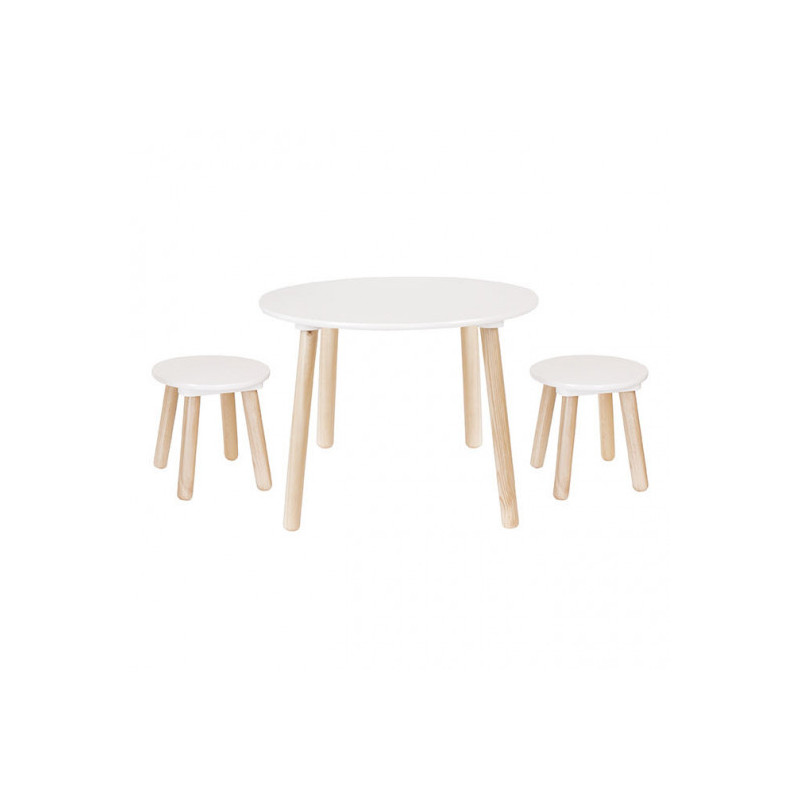 Jabadabado - Bord & två pallar, Vit