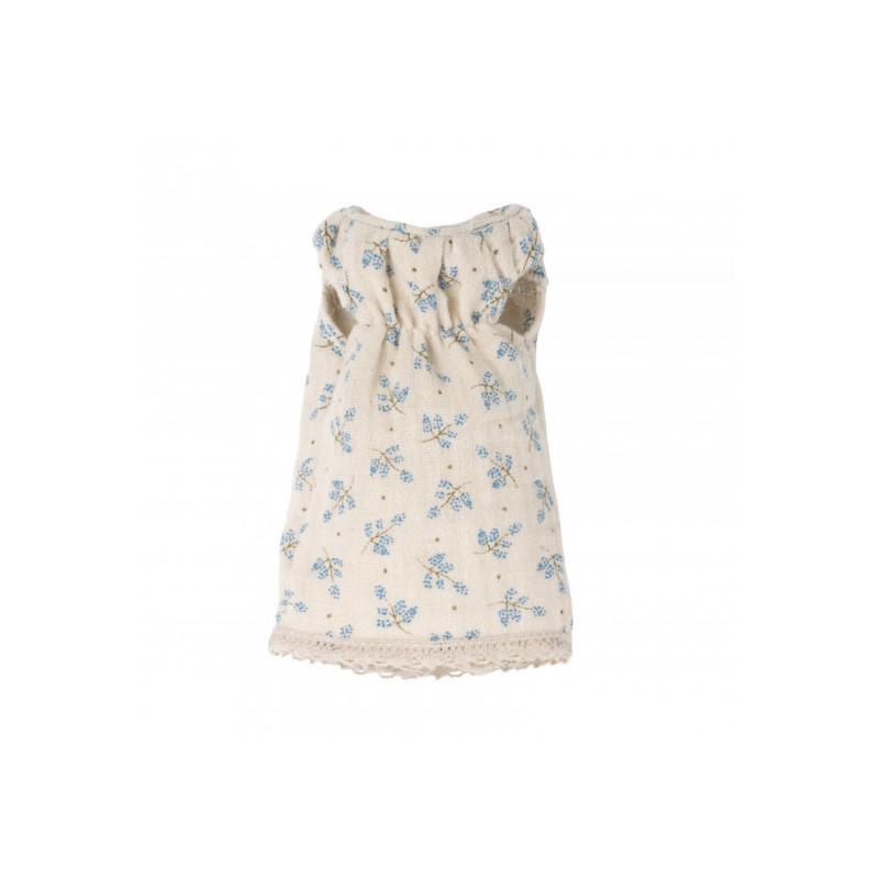 Maileg - Klänning size 1, blå blommor