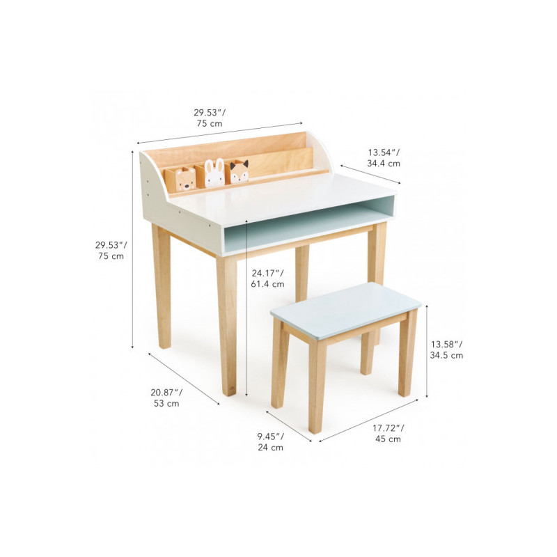 Tender leaf toys - Skrivbord med pall