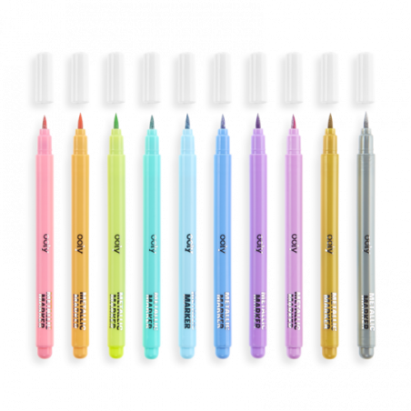 OOLY - Color Lustre Metallic Brush Markers - 10 pack