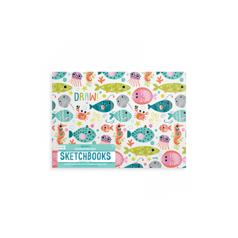 OOLY - Skissblock 2-pack - Friendly Fish