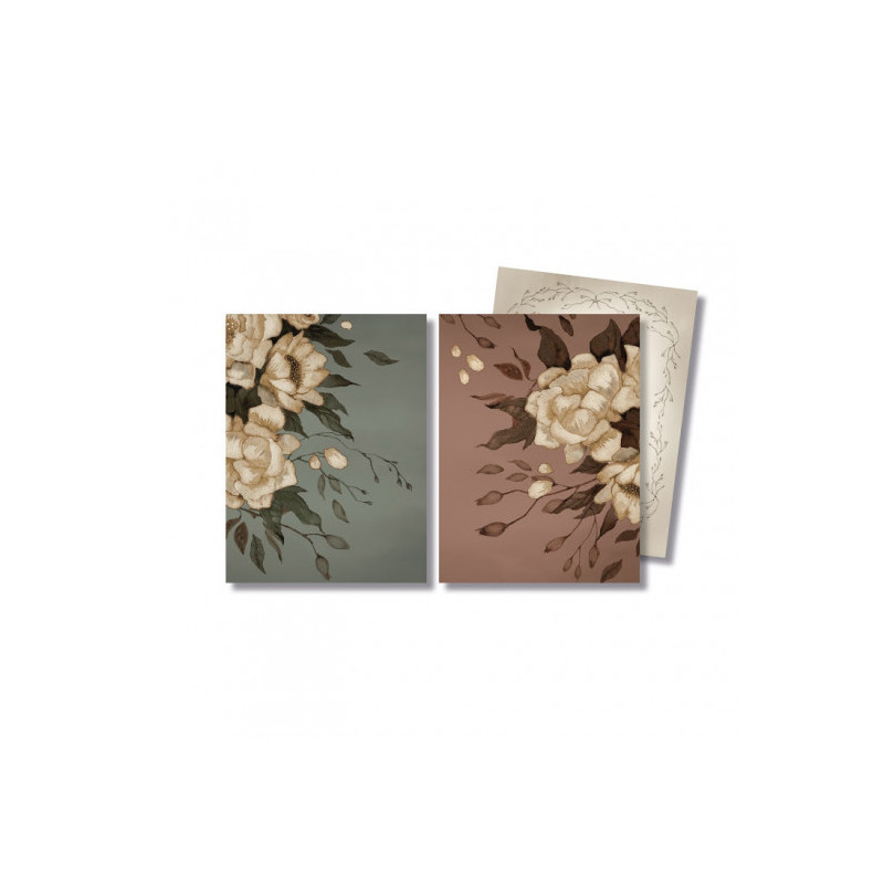 Mrs Mighetto - 2-pack kort, Peonies