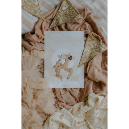 Mrs Mighetto - Poster, Bonnies Roe Deer 21x30 cm