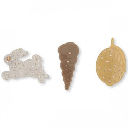 Konges slöjd - 3-pack hårspännen Snäcka, kanin, citron