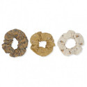 Konges slöjd - 3-pack Scrunchies Big, Flower Bouquet Dijon