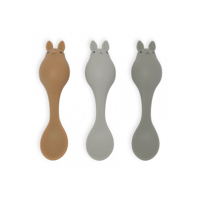 Konges slöjd - 3-pack skedar Bunny, Blue
