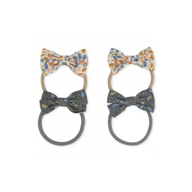 Konges slöjd - 4-pack Hårband med blommig rosett, Nuit de Fleurs