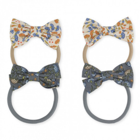 Konges slöjd - 4-pack Hårband med blommig rosett, Nuit de Fleurs