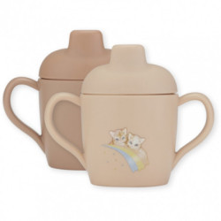 Konges slöjd - 2-pack Sippy cup, Rainbow Kitty