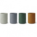 Liewood- Ethan Silikon mugg 4-pack , Dino blue multi mix
