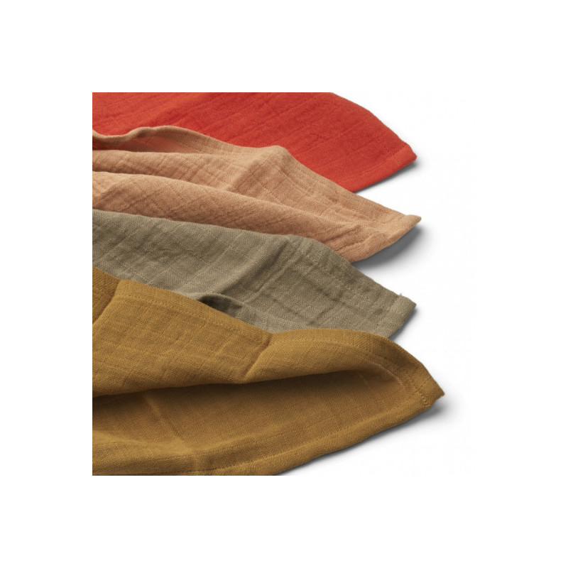 Liewood - Leon muslin cloth 4-pack, Tuscany rose multi