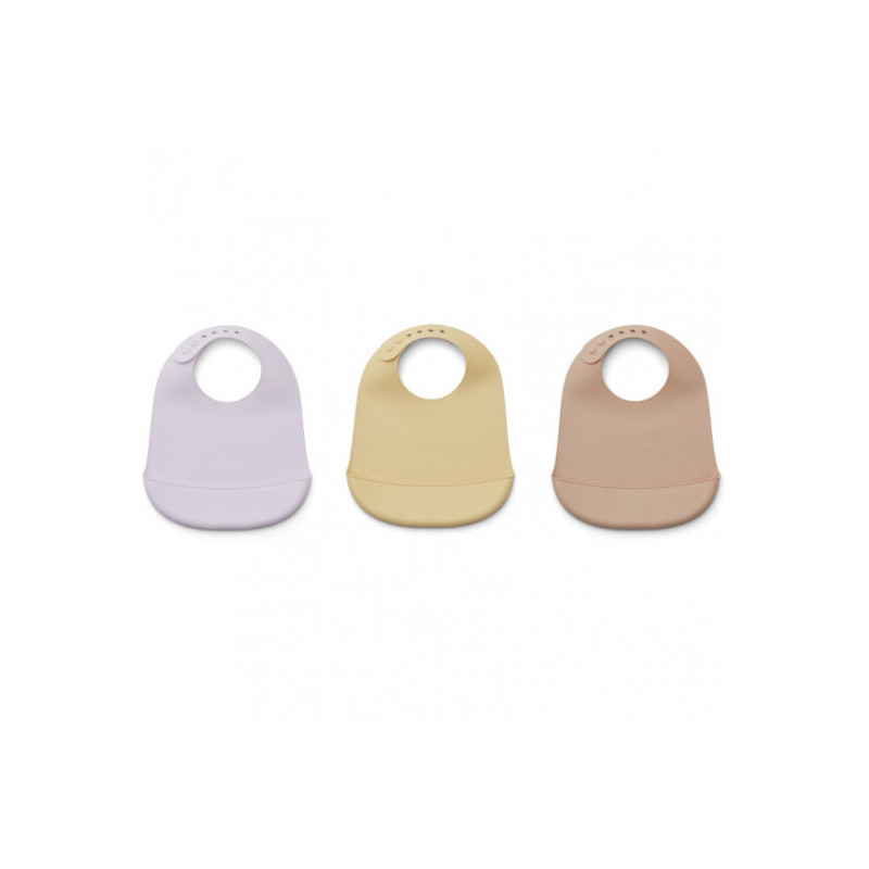 Liewood - Maru Silicone haklapp 3-pack Light Lavender multi mix