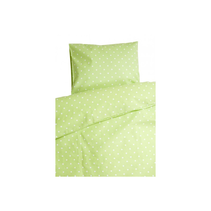 Färg och form -  Bäddset till spjälsäng, Prickig grön