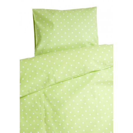 Färg och form -  Bäddset till spjälsäng, Prickig grön