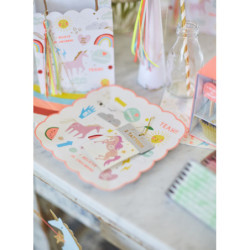 Meri Meri - Engångstallrikar, Enhörning