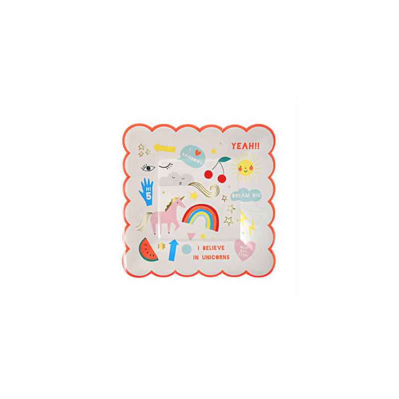 Meri Meri - Engångstallrikar, Enhörning