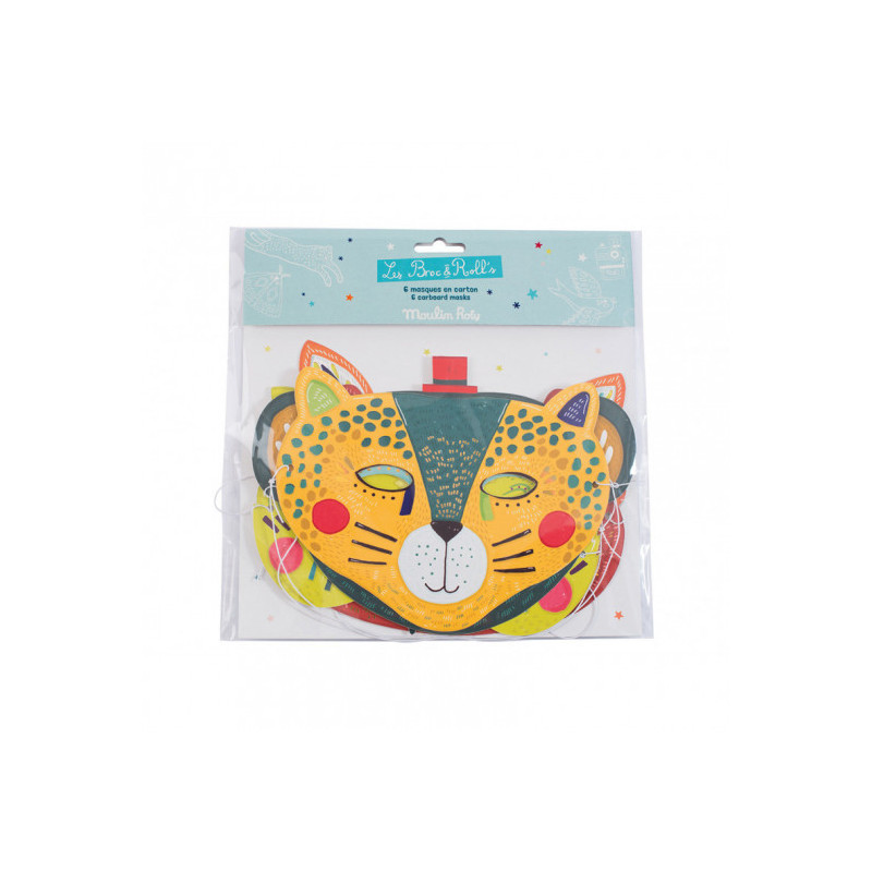 Moulin Roty - Masker, djur i klara färger