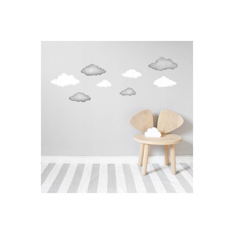 Stickstay - Wallstickers, Moln Grafitgrå