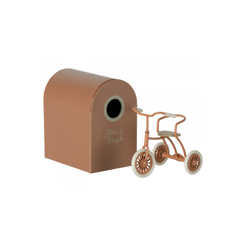 Maileg - Abri à tricycle Mouse, coral