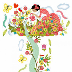 Djeco - Height chart - Young girl in the garden