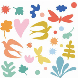 Djeco - Wall Sticker, Colored fantasy