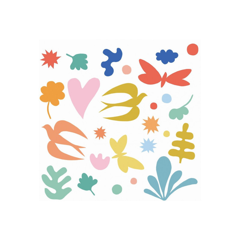 Djeco - Wall Sticker, Colored fantasy