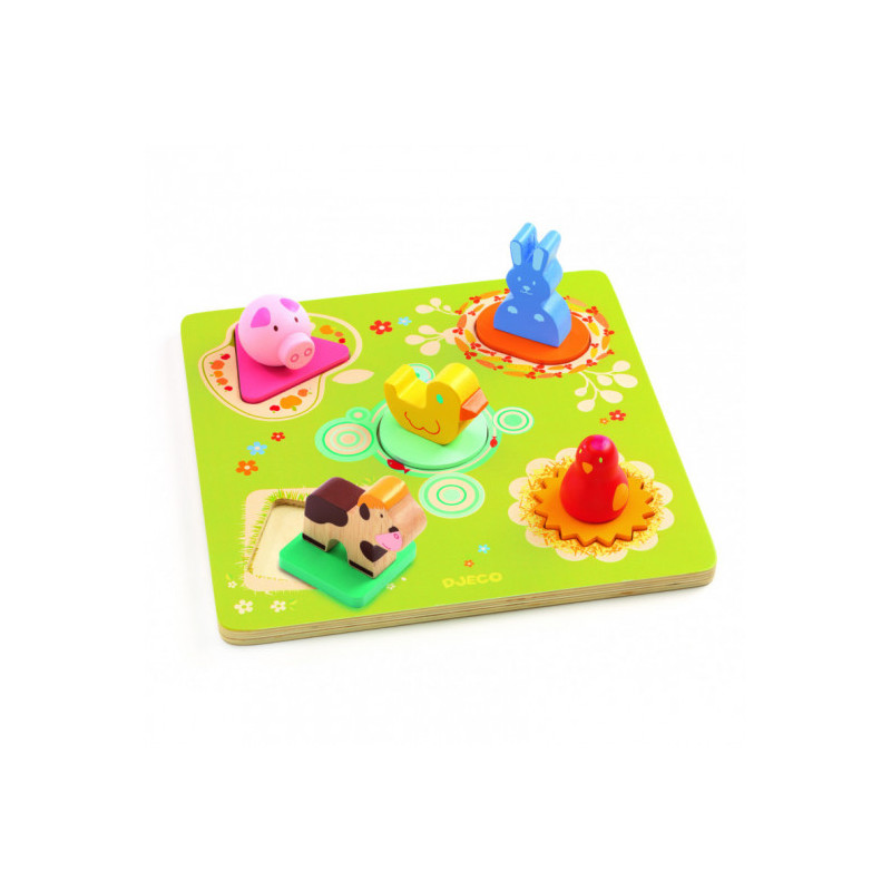 Djeco - Duck & friends Puzzle, 5 pcs