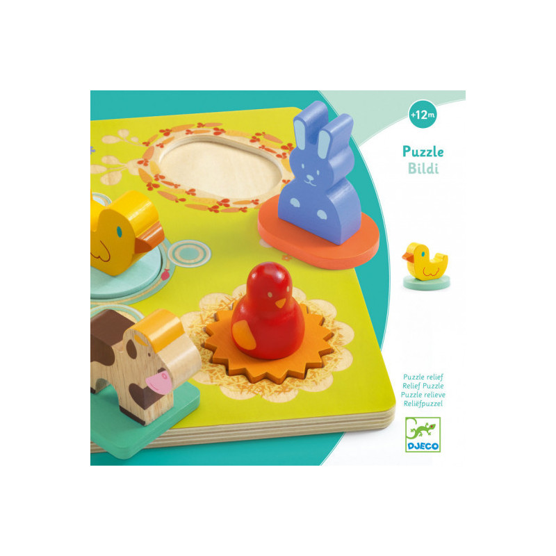 Djeco - Duck & friends Puzzle, 5 pcs