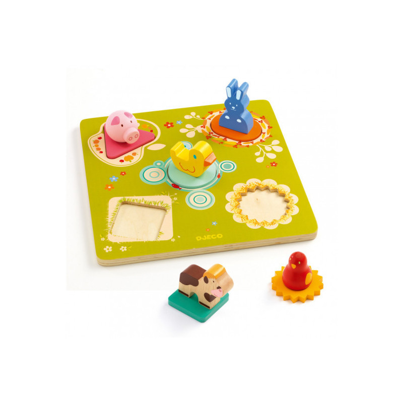 Djeco - Duck & friends Puzzle, 5 pcs