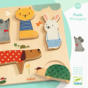 Djeco - Reliefpuzzle, Woodypets, 5 pcs